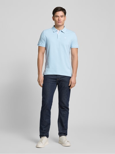 Tom Tailor Regular Fit Poloshirt aus Baumwoll-Piqué mit Logo-Stitching Hellblau 1