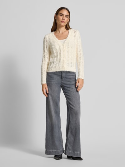 Guess Strickjacke mit Lochmuster Modell 'BEA' Offwhite 1