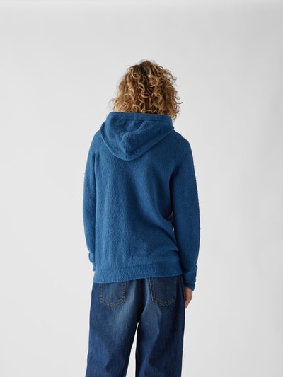 Roberto Collina Hoodie in Strick-Optik Ozean Blau 5