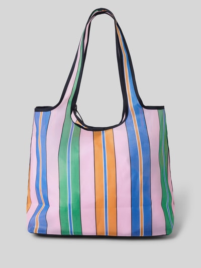 Productfoto, Strandtasche met passend etui van Tommy Hilfiger met gekleurd strepenpatroon, mesh materiaal, logo-stiksel, draaghengsel, hoofdvak met magneetsluiting, afneembare rits-etui