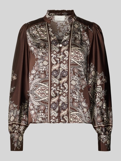 Neo Noir Relaxed Fit Bluse mit Allover-Paisley-Print Modell 'Massima' Dunkelbraun 2