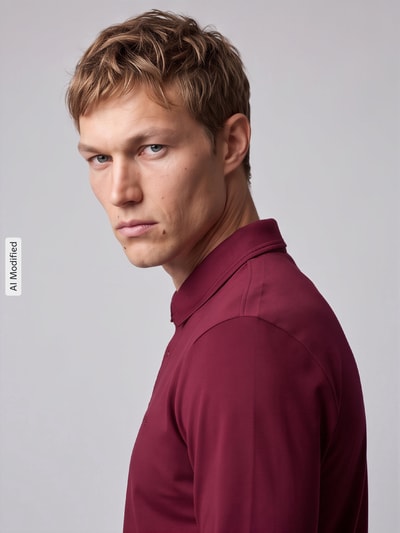 BOSS Green Poloshirt mit Logo-Patch Modell 'Pirol' Bordeaux 3