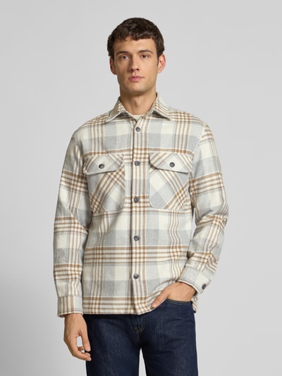 Jack & Jones Premium Regular fit vrijetijdsoverhemd met kentkraag Lichtgrijs gemêleerd - 4