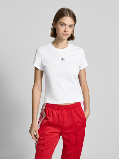 adidas Originals T-Shirt mit Label-Stitching Weiss 4