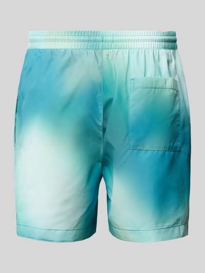 Calvin Klein Underwear Regular Fit Badeshorts mit Label-Print Tuerkis Melange 3