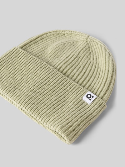 OPUS Beanie met labeldetail, model 'Afemina' Rietgroen - 2