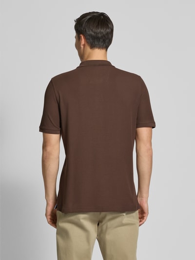 Fynch-Hatton Regular fit poloshirt met logostitching Middenbruin - 5