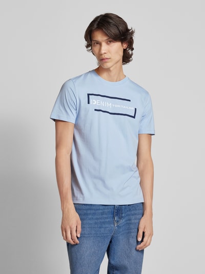 Tom Tailor Denim T-shirt met ronde hals Lichtblauw - 4