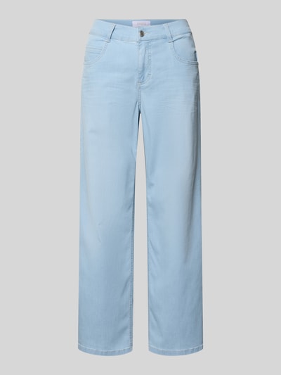 Produktfoto, Jeans in verkürzter Passform Modell 'Laia' von Angels, hellblauer Baumwoll-Mix mit Stretch-Anteil, Eingrifftaschen, glatte Textur