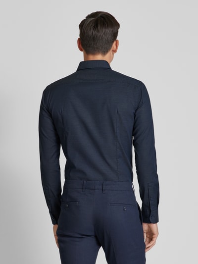 BOSS Slim Fit Regular fit vrijetijdsoverhemd met kentkraag, model 'Hank' Marineblauw - 5