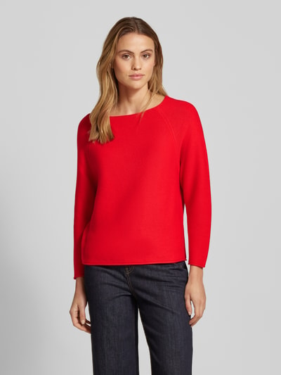 s.Oliver RED LABEL Regular Fit Strickpullover aus Baumwoll-Mix mit Raglanärmeln Rot 4