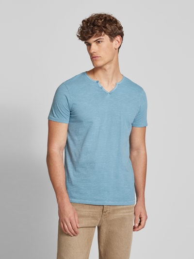 Blend T-shirt z dekoltem serafino Jasnoniebieski 4