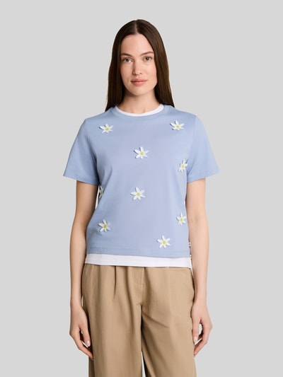 Tom Tailor Denim t-shirt o kroju regular fit z czystej bawełny Błękitny melanż 4