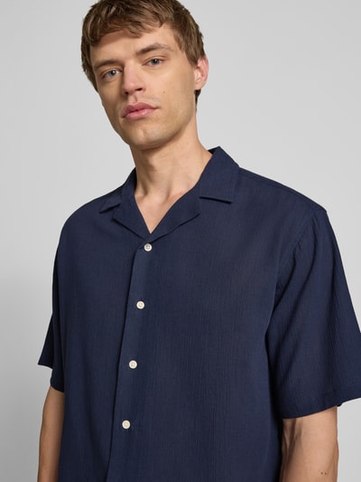 Redefined Rebel Regular Fit Freizeithemd mit Strukturmuster Modell 'FELIX' Marine 3