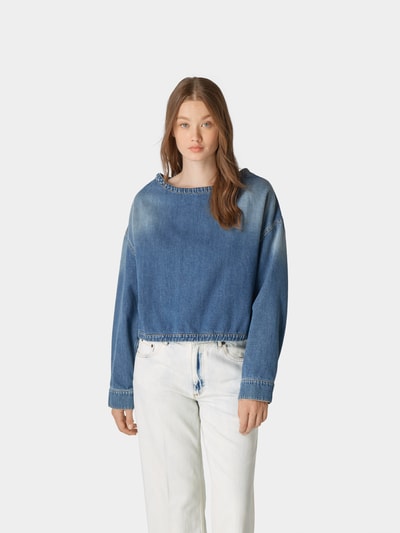 Kenzo Jeansbluse mit Schnüren Blau 4