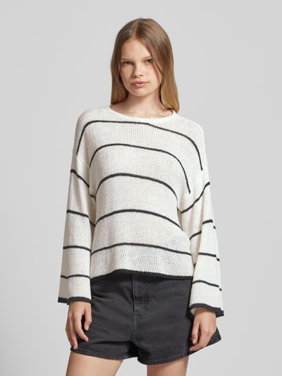 Only Gebreide pullover met ronde hals, model 'GEENA' Zwart - 4