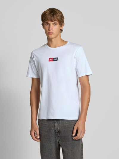 Jack & Jones T-Shirt mit Label-Print und Rundhalsausschnitt Weiss 4