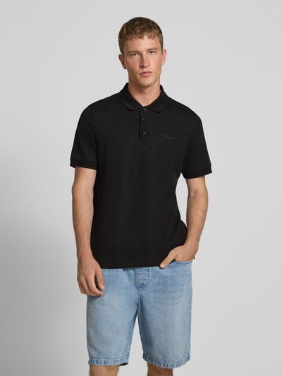 Tommy Jeans Regular Fit Poloshirt mit Waffelstruktur Black 4