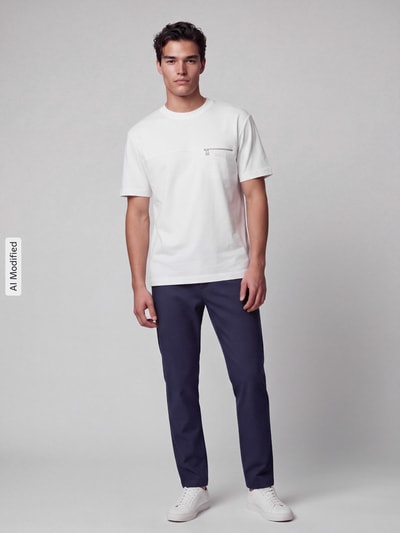 HUGO Regular Fit T-Shirt aus reiner Baumwolle Modell 'Derenn' Weiss 1