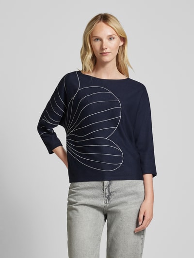 s.Oliver BLACK LABEL Comfort Fit Strickpullover mit Fledermausärmeln Marine 4