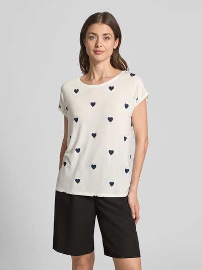 VERO MODA Relaxed Fit T-Shirt aus Lyocell-Mix Modell 'AVA' Weiss 4