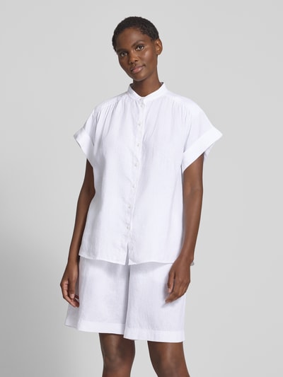 BOSS Orange Loose Fit Hemdbluse aus reinem Leinen Modell 'Boleana' Weiss 4