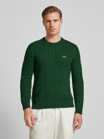 Lacoste Regular Fit Strickpullover mit Label-Stitching Gruen 4