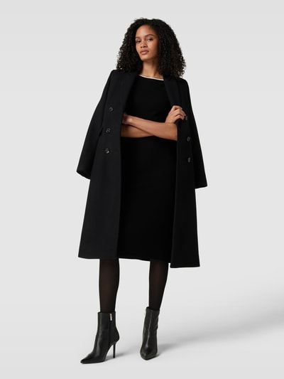 Max Mara Studio Knielange jurk met boothals, model 'LUGLIO' Zwart - 1