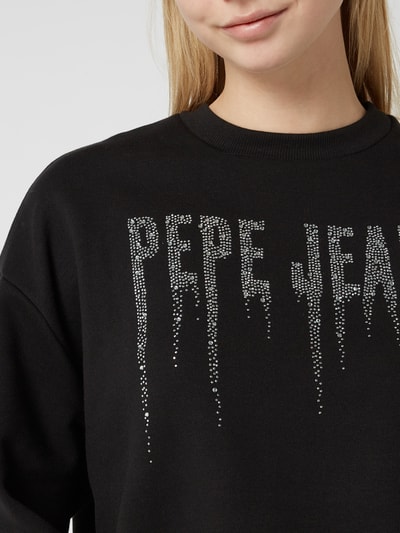 Pepe Jeans Sweatshirt mit Strasssteinen Modell 'Debbie' Black 3