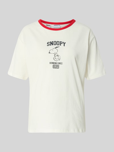 Produktfoto, T-shirt met motiefprint en ronde halsuitsnijding van Jake*s Casual, puur katoen, regular fit, ruglengte maat S 62 cm