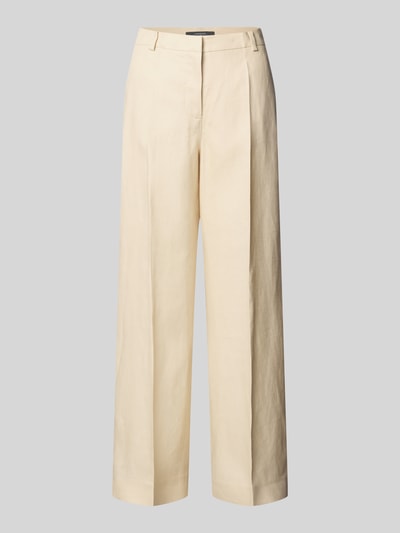 Weekend Max Mara Wide leg linnen broek met persplooien, model 'MALIZIA' Zand - 2