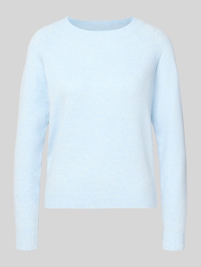 Produktfoto, hellblauer Regular Fit Pullover mit Raglanärmeln Modell 'DOFFY' von VERO MODA, Damen Pullover, weiche Textur, glatter Hintergrund