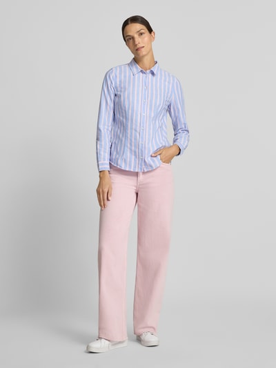 Christian Berg Woman Longline Bluse mit abgerundetem Saum Blau 1