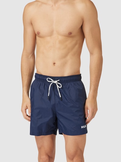 HUGO CLASSIFICATION Badehose mit Logo-Print Modell 'HAITI' Marine 1