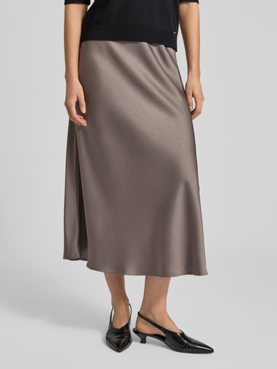 Neo Noir Midirok van satijn met elastische band, model 'Bovary' Donkergrijs - 4