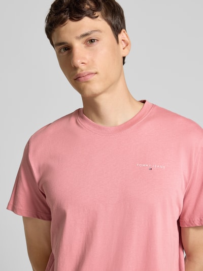 Tommy Jeans Slim Fit T-Shirt aus reiner Baumwolle Koralle 3