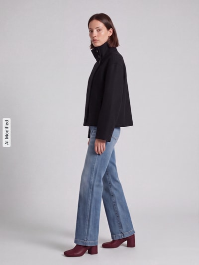 PIECES Regular Fit Blouson mit Stehkragen Modell 'GNES' Black 1