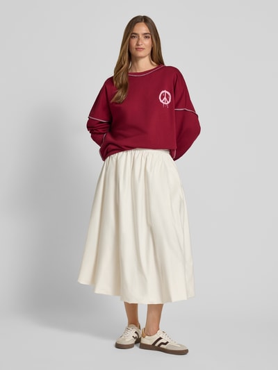 miss goodlife Sweatshirt met motiefprint en ronde hals Bordeaux - 1