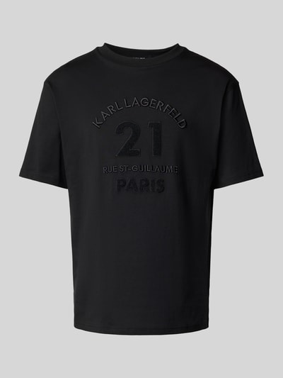 Karl Lagerfeld T-Shirt mit Label-Stitching Black 2