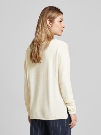 Brax Gebreide pullover met boothals, model 'LIZ' Offwhite - 5