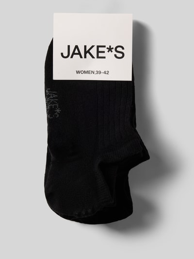 Produktfoto, Sneakersocken in Ripp-Optik im 4er-Pack von Jake*s Casual, schwarz, Baumwoll-Mix mit Stretch-Anteil, körpernahe Passform