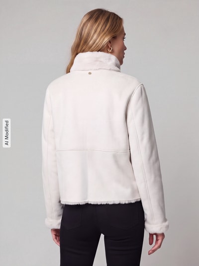 s.Oliver BLACK LABEL Teddyjack met hoge opstaande kraag Zand - 5