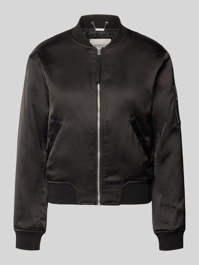 Produktfoto, Regular Fit Bomberjacke mit Stehkragen Modell 'Beth' von khujo, Elastischer-Material-Mix, schwarz, Reißverschluss, Eingrifftaschen