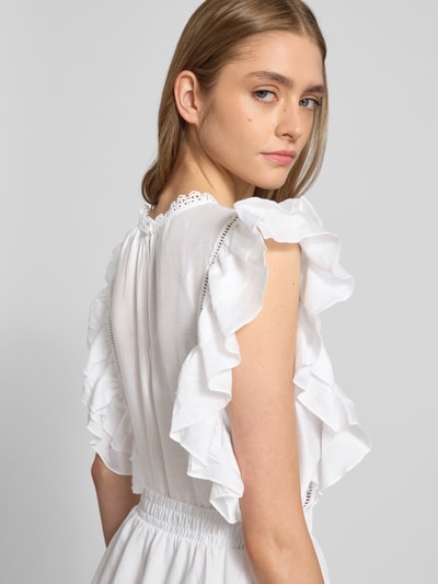 Gina Tricot Blusenshirt mit Volantärmel Ecru 3