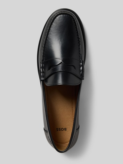 BOSS Mokasyny ze skóry bydlęcej model ‘TEVAN’ Czarny 3