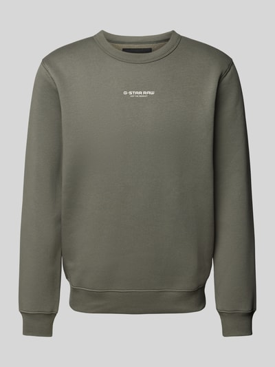 G-Star Raw Sweatshirt mit Label-Print Mittelgrau 2