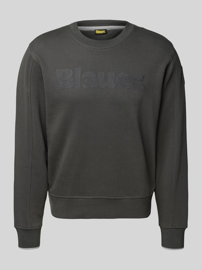 Blauer Usa Sweatshirt met labelprint, model 'Crosby' Grafiet - 2