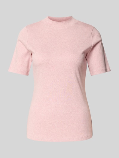Christian Berg Woman T-Shirt mit geripptem Stehkragen Altrosa Melange 2