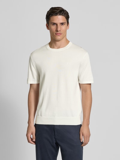 CK Calvin Klein T-Shirt mit Logo-Stitching Modell 'SUPIMA' Offwhite 4