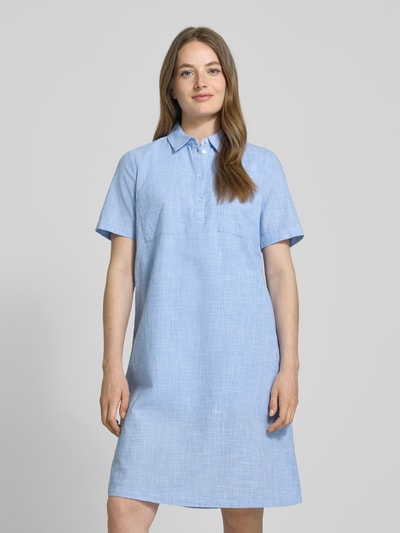 Tom Tailor Regular fit blousejurk van puur katoen Lichtblauw - 4